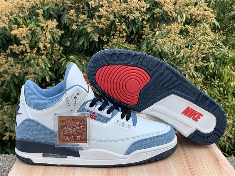 Men's Running weapon Air Jordan 3 White/Blue Shoes 0139 Men's Running weapon Air Jordan 3 White/Blue Shoes 0139